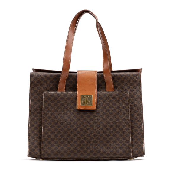 Celine Vintage Front Pocket Shopping Tote